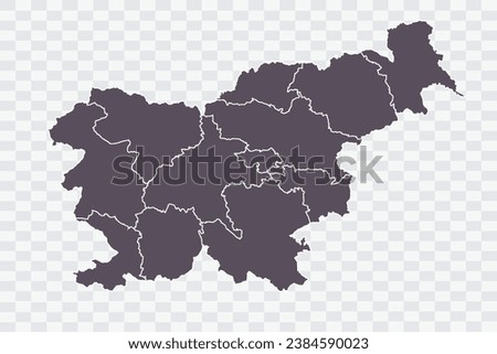 Slovenia Map Graphite Color on White Background quality files Png