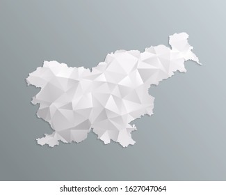 Slovenia map gray in polygonal style on dark background. isolated vector illustration eps 10.