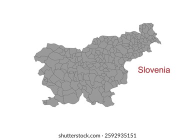 Slovenia map. Map of Slovenia in grey color