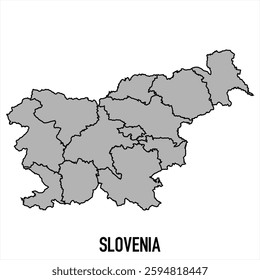 Slovenia map in grey style isolated on white background. Vector illustration