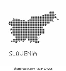 Mapa esloveno con textura gruesa al estilo de punto. Ilustración vector abstracta de un mapa de país con efecto de medio tono para infografía. 