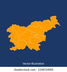 Slovenia map - High detailed color map of Slovenia. flat design style, clean and modern.Vector illustration eps 10
