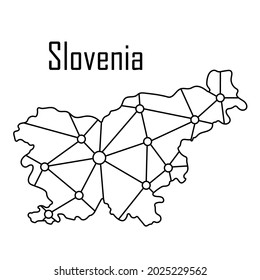 Slovenia map icon, vector illustration in black on a white background.