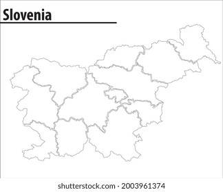 slovenia map illustration vector detailed slovenia map with regions.