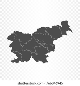 Slovenia map isolated on transparent background