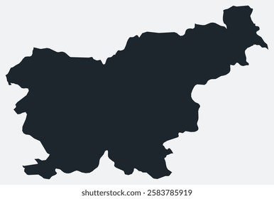 Slovenia map. Just a simple border map. Shape of the country. Flat blank Slovenia outline. Vector boundary illustration.