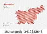 Slovenia Map in a Line Pattern. Stylized simple vector map	