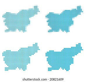 Slovenia map mosaic set. Isolated on white background.