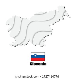Mapa de Eslovenia sobre el fondo blanco. ilustración vectorial.