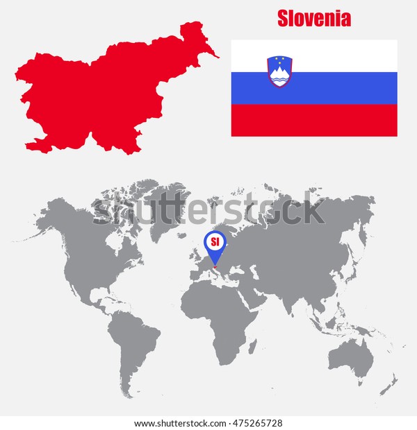 Slovenia Map On World Map Flag Stock Vector Royalty Free 475265728