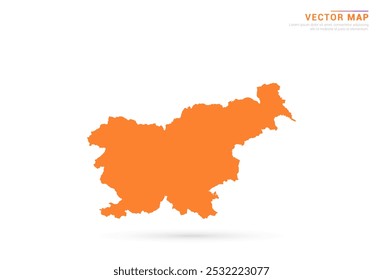 Karte von Slowenien - orangefarbener abstrakter Stil einzeln auf weißem Hintergrund, Vektor.