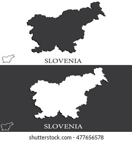 Slovenia map outline highly detailed
