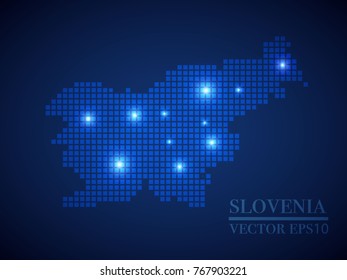 Slovenia map page symbol for your web site design Slovenia map logo, app, UI. Wire frame 3D mesh polygonal network line, design sphere, dot and structure.