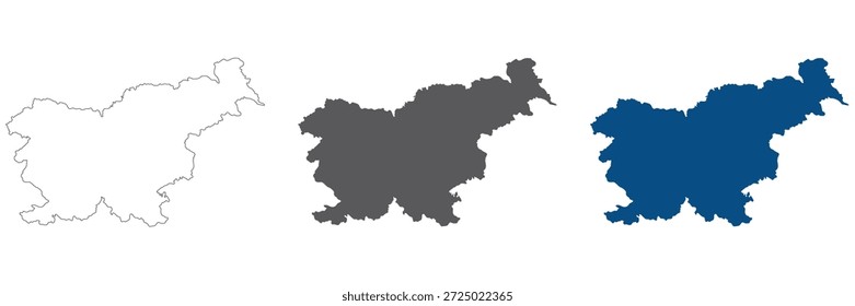 Slovenia map plain set. Map of Slovenia in blank set.