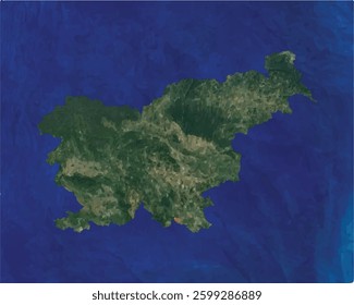 Slovenia map with satellite view design style.