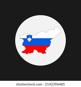 Slovenia map silhouette with flag on white background