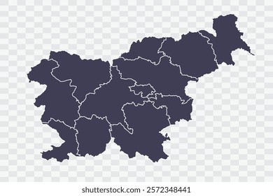 Slovenia Map Slate Color on White Background quality files Png