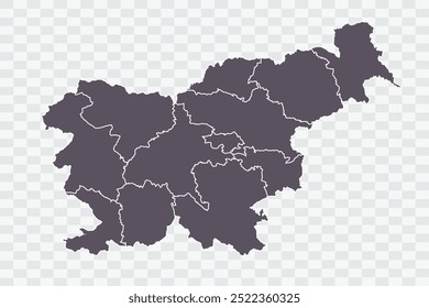 Slovenia Map Smoke Color on White Background quality files Png