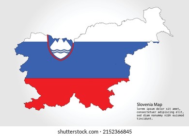 Slovenia Map stripes. Vector illustration Color on White Backgound