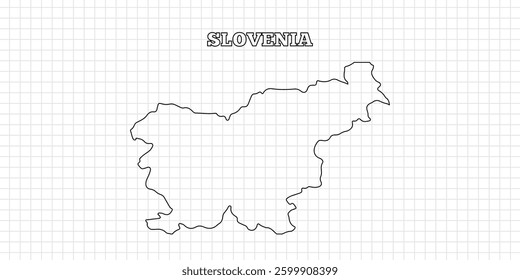 Slovenia map travel with outline simple drawing version Illustration