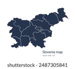 Slovenia map vector, Abstract design vector illustration Eps 10. Navy color.High Detailed on white background.