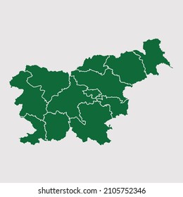 Slowenien Karte Vektor, Abstraktes Design, Vektorgrafik Eps10. Grüne Farbpalette. Hoch detailliert auf weißem Hintergrund.