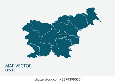 Slovenia map vector, Abstract design vector illustration Eps 10. High Detailed on white background.