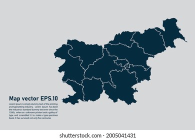 Slovenia map vector. isolated on light gray background
