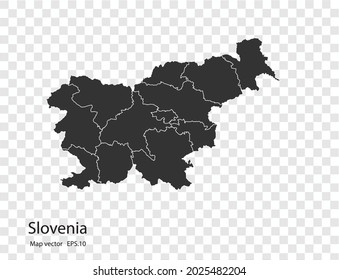 Slovenia map vector, isolated on transparent background