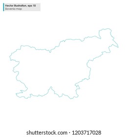 slovenia map vector line illustration on white background