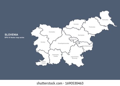 Slovenia-Karte. Vektorillustration-Karte der Slovenia in Valkans