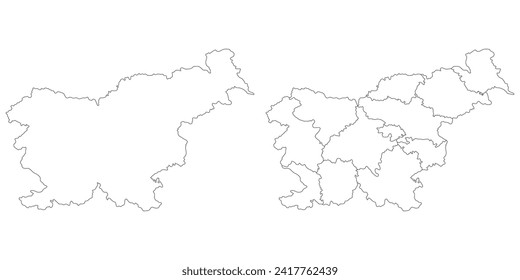 Mapa de Eslovenia. Mapa de Eslovenia en blanco