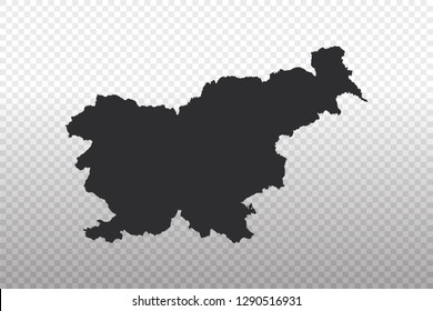 Slovenia Map - World Map International vector template isolated on transparent background - Vector illustration eps 10