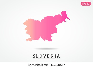 Slovenia Map - World Map International vector template with Pink gradient color isolated on white background - Vector illustration eps 10