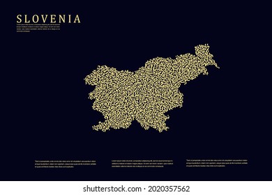 Slovenia Map - World Map International vector template with Gold grid on dark background for banner, website, infographic, education - Vector illustration eps 10