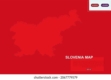 Slovenia Map - World Map International vector template with red color and outline sketch isolated on red background for education, design, website, banner - Vector illustration eps 10