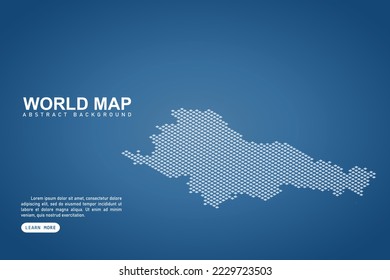 Slovenia Map - World map International vector template with isometric top and white pixel, grid, grunge, halftone style isolated on blue background for design, web - Vector illustration eps 10