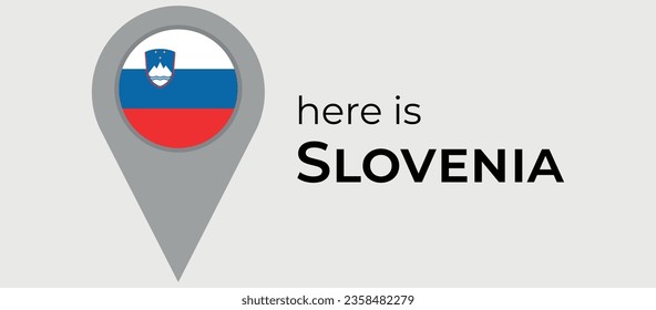 Slovenia national flag map marker pin icon illustration