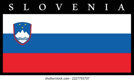 Slovenia national flag on black background.Vector illustration.
