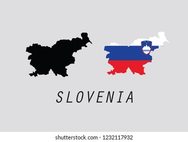 Slovenia outline map country shape 