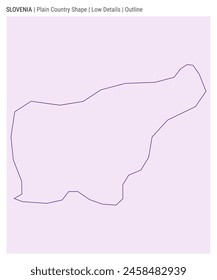 Slovenia plain country map. Low details. Outline style. Shape of Slovenia. Vector illustration.