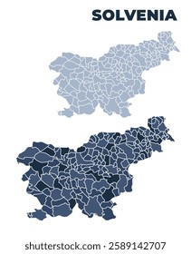 Slovenia political map with states border outline