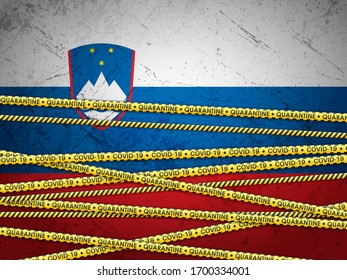 Slovenia in quarantine textured background. Vector illustration.