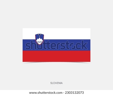 Slovenia Rectangle flag icon with shadow.