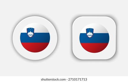Icono de Botón de bandera nacional redondeado de Eslovenia