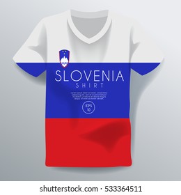 Slovenia Shirt : National Shirt Template : Vector Illustration