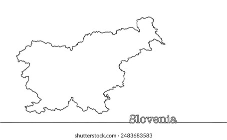 Slowenien. Eine einfache handgezeichnete geografische Karte eines europäischen Landes. Vektorillustration.