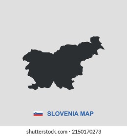 Slovenia simple map black and white vector icon.