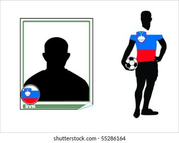 slovenia soccer player and sticker vector