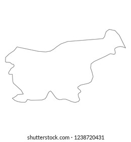 Slovenia - solid black outline border map of country area. Simple flat vector illustration.